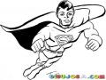 Dibujo De Superman Volando Para Pintar Y Colorear
