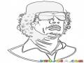 Dibujo De Gadafi Para Pintar Y Colorear A Gaddaffi