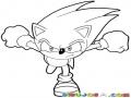 Dibujo De Sonic De Sega Corriendo De Frente Para Pintar Y Colorear