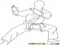 Dibujo De Karateca En Guardia Para Pintar Y Colorear Carateca Sin Cara