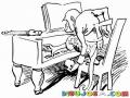 Mono Pianista Dibujo De Mico Tocando El Piano Para Pintar Y Colorear