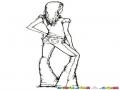 Bluyins Dibujo De Chica Con Jeans Ajutados Y Acampanados Para Pintar Y Colorear Mujer Con Bluejeans
