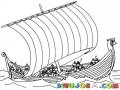 Barco De Vikingos Para Pintar Y Colorear