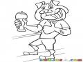 Bulldog Con Cerveza Para Pintar Y Colorear