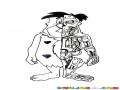 Pedrocop Dibujo De Pedro Picapiedra Con Traje De Robocop Para Pintar Y Colorear A Pedrinator Pedro Como Terminator