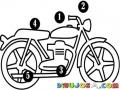 Dibujo De Las Partes De Una Moto Para Pintar Y Colorear 1 Tanque De Gasolina 2 Timon 3 Motor 4 Sillon 5 Escape