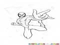 Dibujo De Spiderman Volando Para Pintar Y Colorear