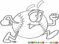 Dibujo De Una Pelota De Beisbol Corriendo Para Pintar Y Colorear