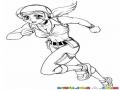 Dibujo De Chica Correindo Con Casco Para Pintar Y Colorear