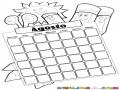Calendario De Agosto Para Imprimir Pintar Y Colorear