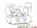 Dibujo De Sapo Fumando Y Leyendo Un Libro En Un Sofa Para Pintar Y Colorear Rana Fumadora
