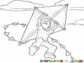 Barrilete Gigante Dibujo De Un Nino Volando Con Un Barrilete De Sumpango Para Pintar Y Colorear Cometa Voladora Tipo Parapente