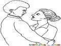 El Colocho Y Su Novia Dibujo Del Murusho Abrazando A Su Mujer Para Pintar Y Colorear