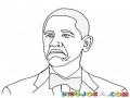 Dibujo Del Presidente Barack Obama Con Corbatin Para Pintar Y Colorear Al Primer Presidente Negrito De Los Estados Unidos