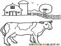 Colorear Vaca en una granja