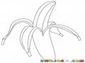 Dibujo De Banano Pelado Para Pintar Y Colorear