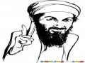 Dibujo De Osama Bin Laden Amenazando Con Un Dedo Para Pintar Y Colorear