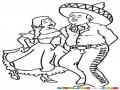 Baile Mexicano Dibujo De Pareja Mexicana Bailando Para Pintar Y Colorear Baile De Mexico