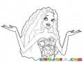 Barbie Shakira Dibujo De Barby Con Pelo Ondulado Para Pintar Y Colorear