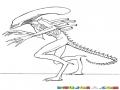 Dibujo De Alien Con Cuerpo De Dinosaurio Para Pintar Y Colorear Alienigena