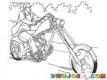 Dibujo De Motocicleta Harleydavidson Para Pintar Y Colorear Motorista Con Su Harley Davidson