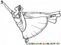 Colorear Bailarina con vestido largo