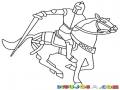 Dibujo De Caballero En Armadura Cabalgando Sobre Un Caballo Para Pintar Y Colorear Caballero Medieval