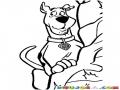 Dibujo De Scooby Doo Escondido Atras De Un Arbol Para Pintar Y Colorear Al Perro Mas Miedoso De La Television
