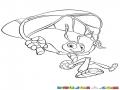 Dibujo De Hormiga Paracaidista Libre Para Pintar Y Colorear La Homriga De Bichos Usando Una Hoja De Paracaidas