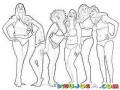 Dibujo De Mujeres En Bikini Para Pintar Y Colorear