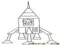 Cohete Espacial Listo Para Despegar Dibujo De Osito En Cohete Del Espacio Para Pintar Y Colorea Oso Con Nave Espacial
