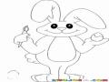 Dibujo De Conejo Pascuero Pintando Un Huevo Para Pintar Y Colorear Al Conejito De Pascuas