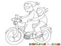 Dibujo De Pareja En Bicicleta Para Pintar Y Colorear
