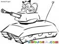 Dibujo De Tigre En Tanque De Guerra Para Pintar Y Colorear