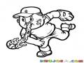 Dibujo De Nino Beisbolista Con Mocos Para Pintar Y Colorear