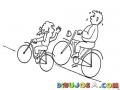 Dibujo De Hija Y Papa En Bicicleta Para Pintar Y Colorear