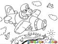 Dibujo De Oso Volando En Avioneta Para Pintar Y Colorear Osito Aviador