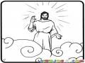 Dibujo De JESUS En Las Nubes Para Pintar Y Colorear Dibujo Cristiano