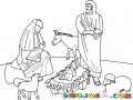 Dibujo De JESUS En El Pesebre Con Jose Y Maria Para Pintar Y Colorear