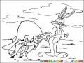 Dibujo De Sam Bigotes Y El Conejo Bugs Bunny Para Pintar Y Colorear