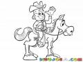 Vaquero Y Caballo Dibujo De Vaquerito Sobre Su Caballito Para Pintar Y Colorear