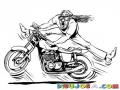 Moto Sin Frenos Dibujo De Motorista Asustado Para Pintar Y Colorear Harley Davidson Descontrolada