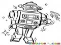 Robot Astronauta Para Pintar Y Colorear Dibujo De Un Robot En El Espacio