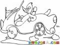 El Carro De Pato Dibujo De Un Pato Manejando Un Carro Descapotable Para Pintar Y Colorear Patito Con Coche Convertible
