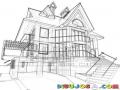 Plano De Casa En 3d Para Pintar Y Colorear