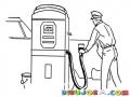 Dibujo De Gasolinero Echando Gasolina Para Pintar Y Colorear