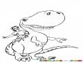 Dibujo Del Nino Tocho Sobre Su Dragon Para Pintar Y Colorear