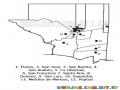 Colorear Mapa del departamento de El Peten, Lamina del Departamento del Peten Guatemala