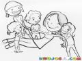 Dibujo De Mama Con 4 Hijos Para Pintar Y Colorear