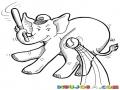 Elefante Beisbolista Dibujo De Elefante Jugando Beisbol Para Pintar Y Colorear Elefantito Pelotero